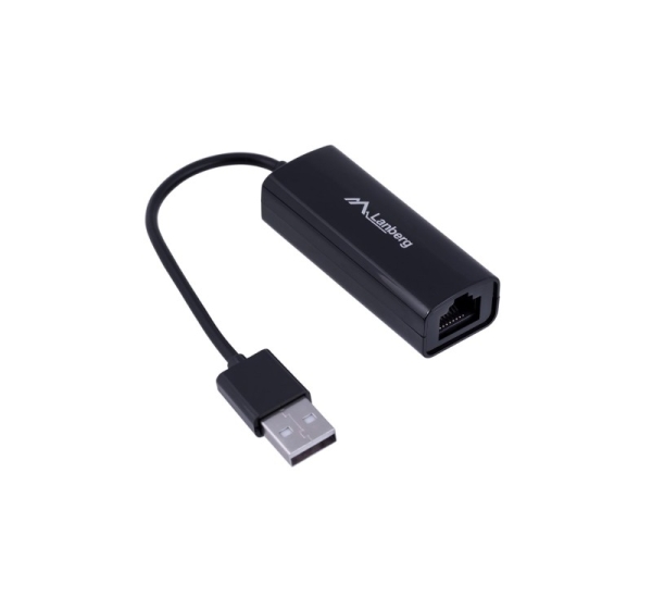 Lanberg NC-0100-01 cable interface/gender adapter USB-A RJ-45 Black