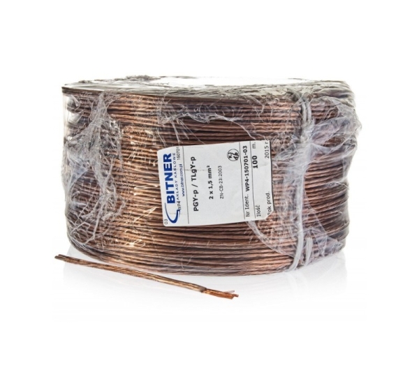 PRZEWÓD GŁOŚNIKOWY BITNER BiTsound PGY-p (TLgY) 2x1mm2 ROLKA 100m.