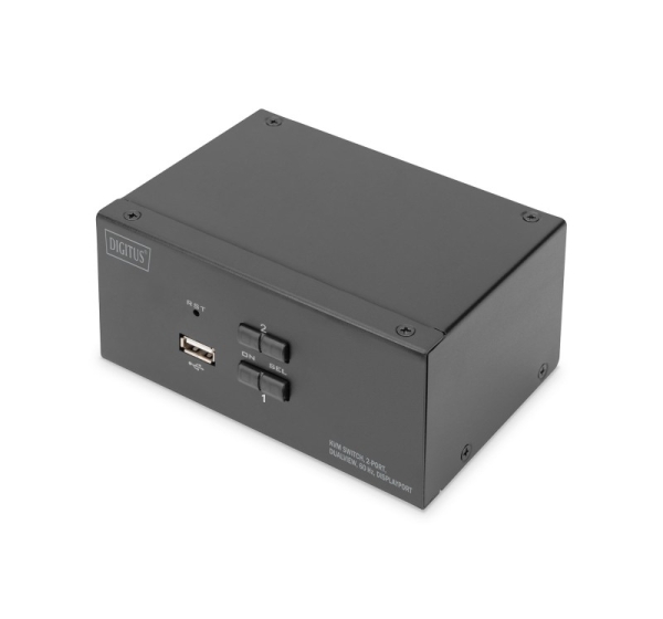 Digitus KVM Switch, 2-Port, Dual Display, 4K, DisplayPort®