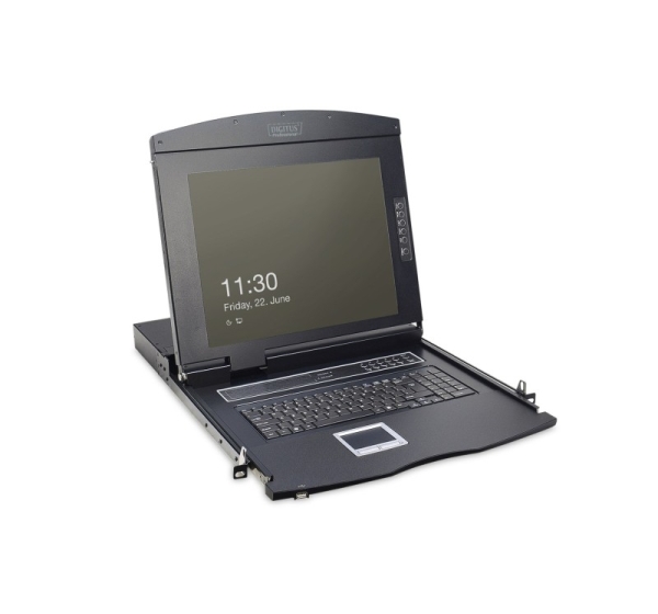Digitus 17" LCD KVM Console, 8-Port VGA, US Keyboard
