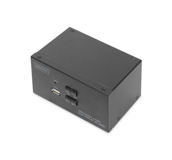 Digitus KVM Switch, 2 Port, Dual Display, 4K, HDMI®