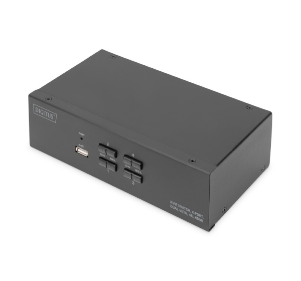 Digitus KVM Switch, 4 Port, Dual Display, 4K, HDMI®