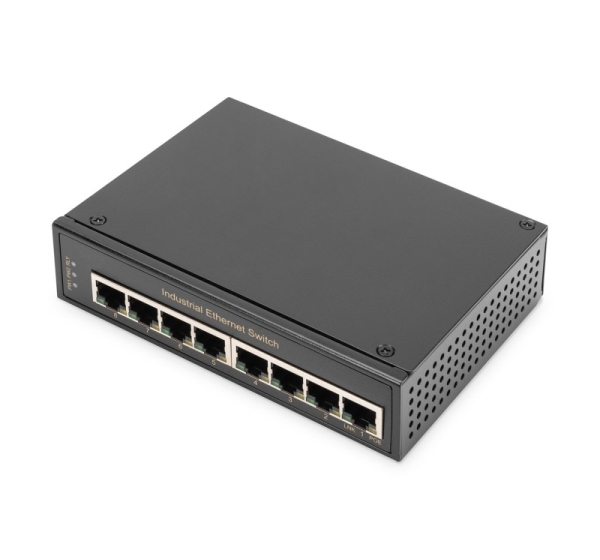 Digitus 8 port Gigabit Ethernet network switch, industrial, unmanaged
