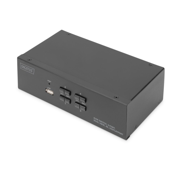 Digitus KVM Switch, 4 Port, Dual Display, 4K, DisplayPort®