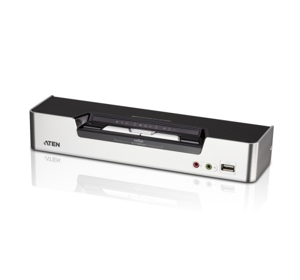 ATEN 2-Port USB DVI Dual-View KVM Switch with Audio & USB 2.0 Hub (KVM cables included)