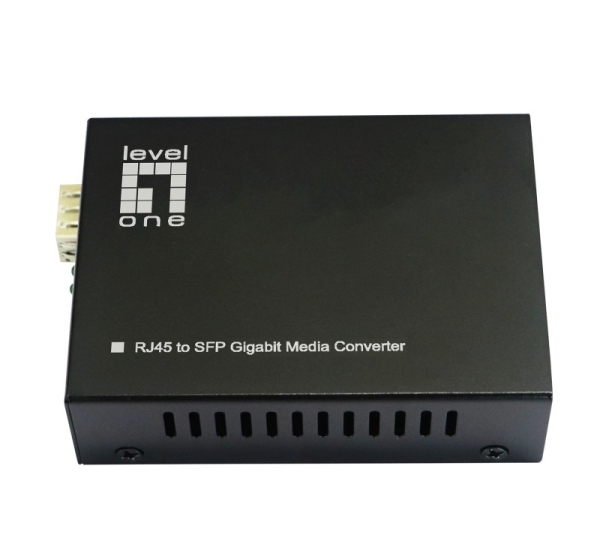 LevelOne RJ45 to SFP Gigabit Media Converter, 802.3bt 60W PoE PSE