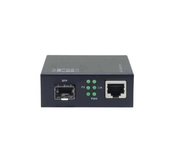 LevelOne Smart Gigabit RJ45-SFP Media Converter, Compatible with 19-inch rack-mountable chassis