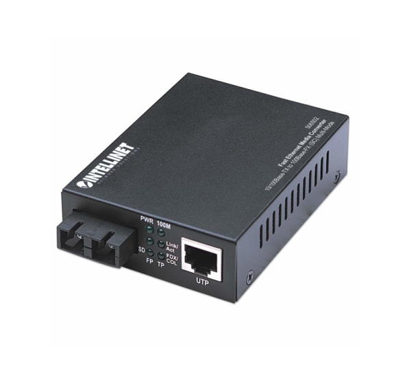 Intellinet Fast Ethernet Media Converter, 10/100Base-Tx to 100Base-Fx (SC) Multi-Mode, 2 km (1.24 mi)
