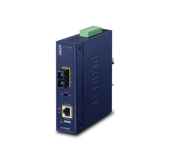 PLANET IP30 Industrial 10/100/1000BA network media converter 1000 Mbit/s Blue