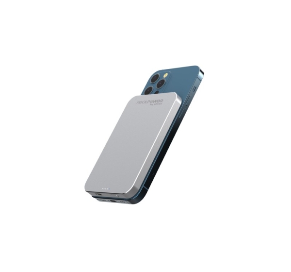 RealPower PB-5000 Mag Lithium Polymer (LiPo) 5000 mAh Wireless charging Silver