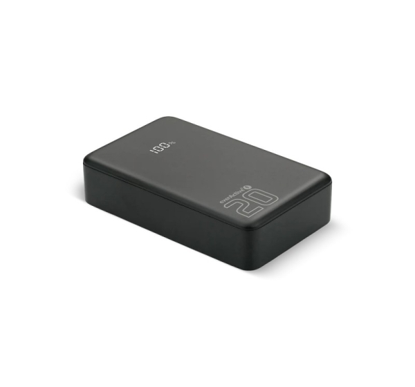 Powerbank 20 000mAh, 1x USB, 2x USB-C, 20W, QC4+, LCD screen, black