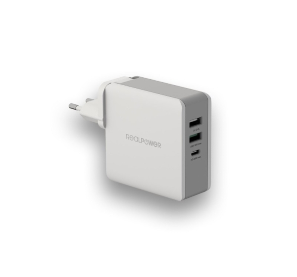 RealPower DeskCharge-65 Travel Universal Grey AC Indoor