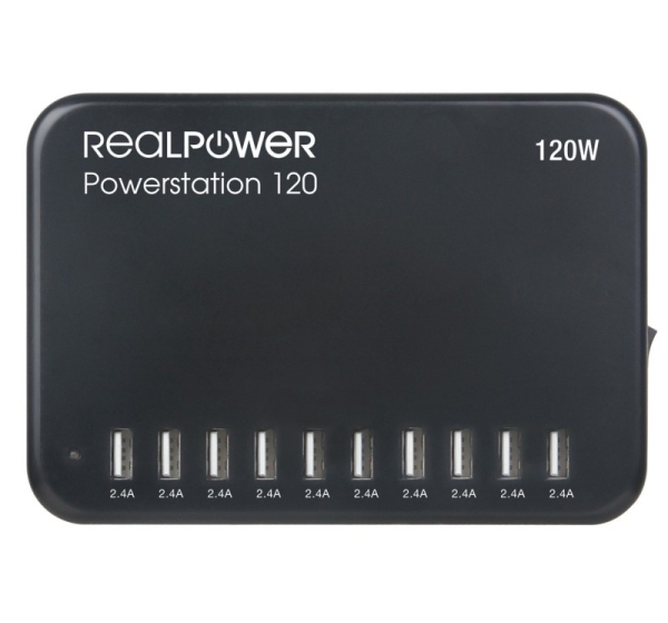 RealPower Power Station 120 Smartphone, Tablet Black AC Indoor