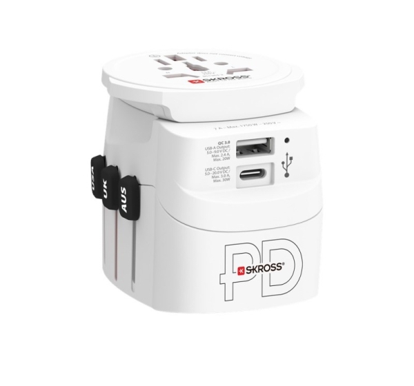 Adapter SKROSS Pro Light USB AC30PD World, white