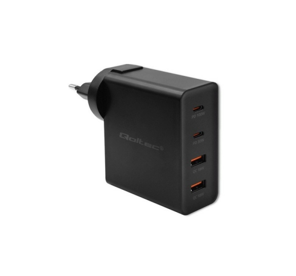 Qoltec GaN POWER PRO Charger 2xUSB-C 2xUSB 130W