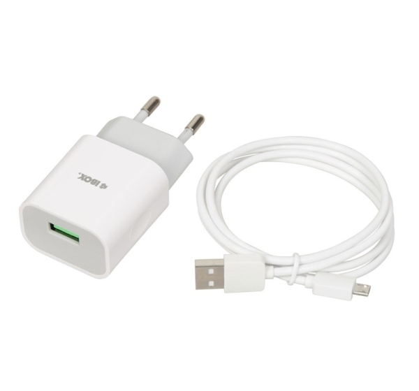 Power charger iBOX C-41 USB 2A, 1 USB port, microUSB cable, White
