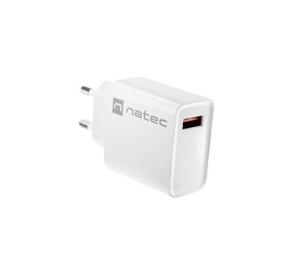 NATEC NETWORK CHARGER RIBERA USB-A 18W WHITE