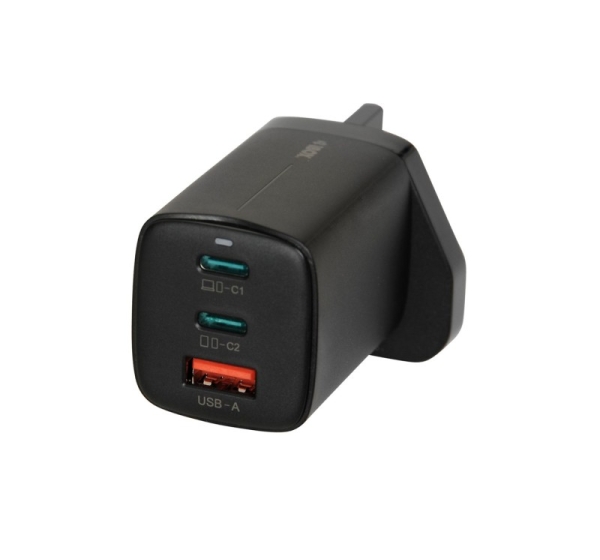 iBOX C-65 Black, GaN 65W universal charger UK plug