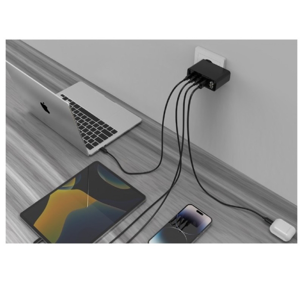 Gembird TA-UC-PDQC100LCD-01-BK mobile device charger Laptop, Smartphone Black AC Fast charging Indoor
