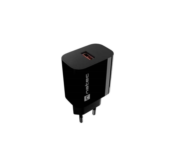 WALL CHARGER NATEC RIBERA 1X USB-A 18W BLACK