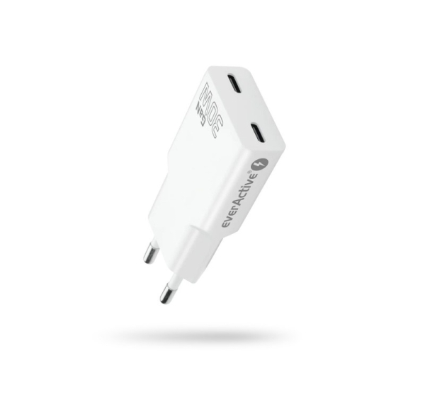 Charger 2 x USB-C Quick Charge 4+ 30W SUPER SLIM white