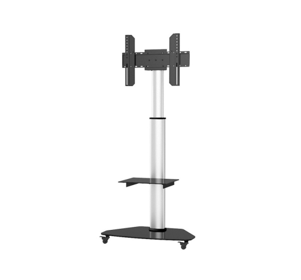 Techly Floor Stand with Shelf Trolley TV LCD/LED/Plasma 37-70" Silver
