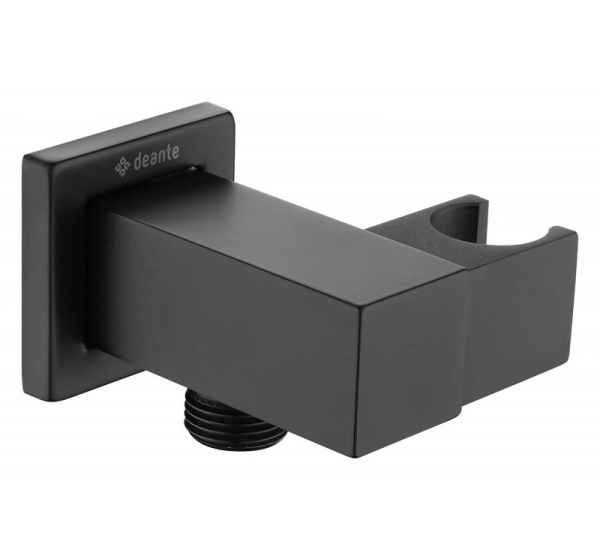 Square angled connector with handset holder