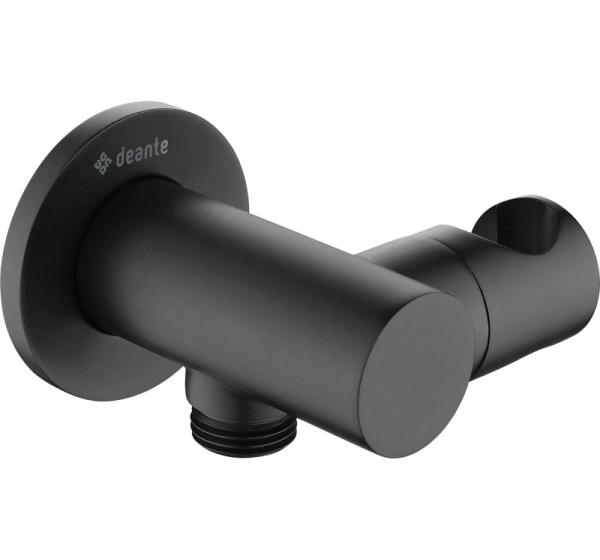Round angled connector with handset holder