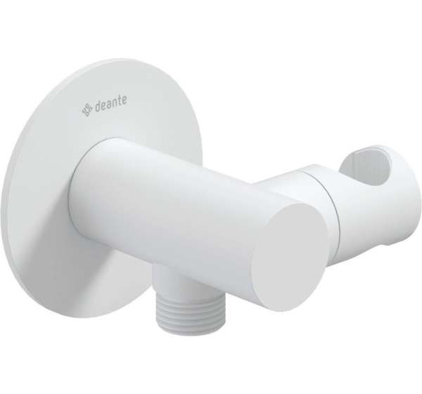 Round angled connector with handset holder