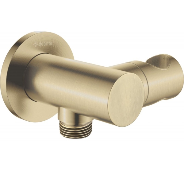 Round angled connector with handset holder