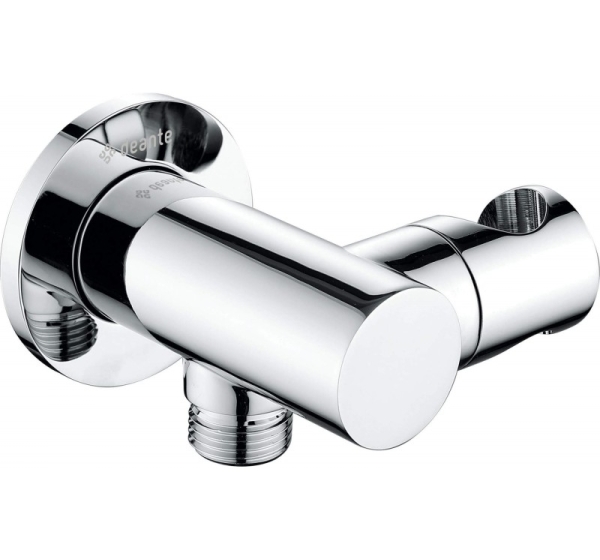 Round angled connector with handset holder