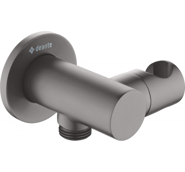Round angled connector with handset holder
