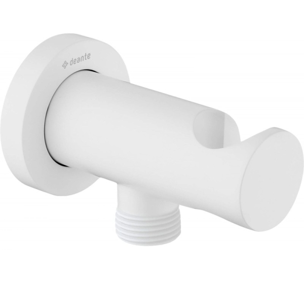 Round angled connector with handset holder