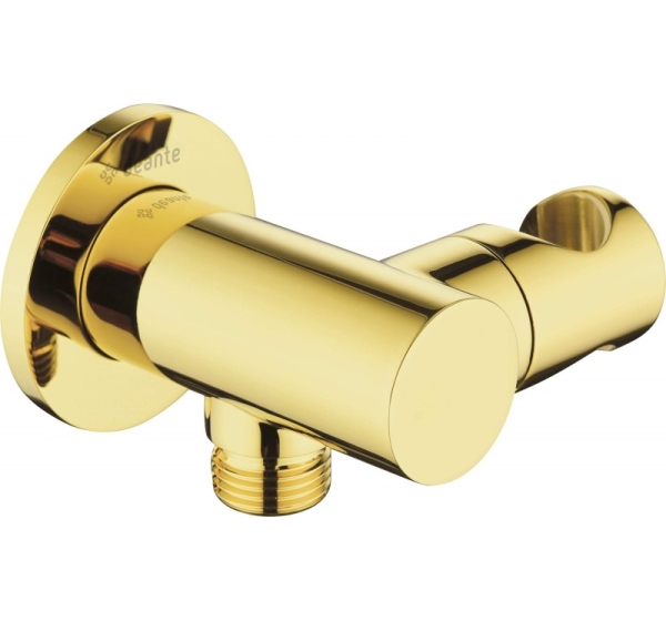 Round angled connector with handset holder