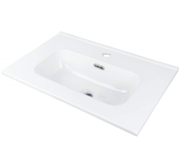 Ceramic recessed washbasin with space for a tap - 60 cm