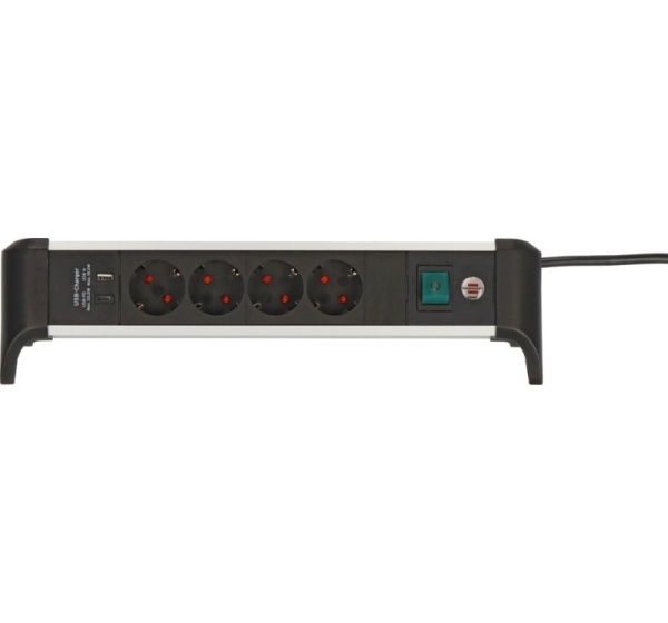 Brennenstuhl 1391040420 power extension 1.8 m 4 AC outlet(s) Indoor Black, Silver