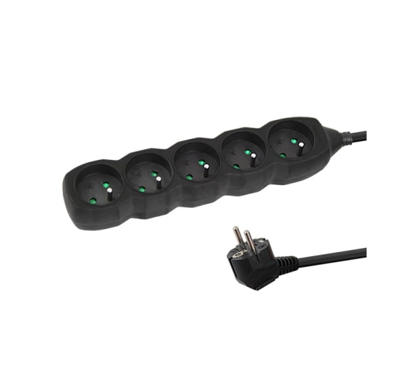 Esperanza ELK208K Power strip 5GN/3M Black