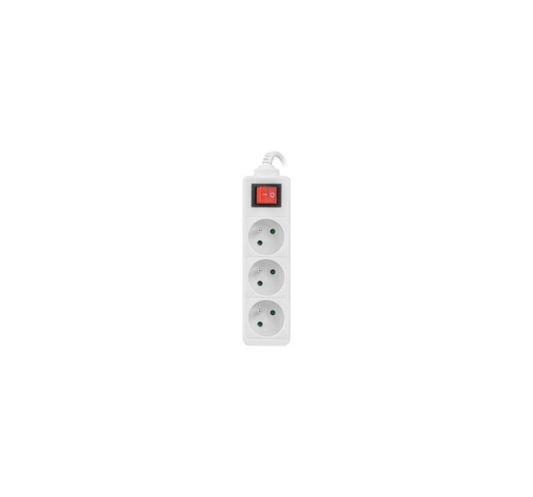 LANBERG POWER STRIP 3M WHITE, 3X 230V PL, WITH SWITCH