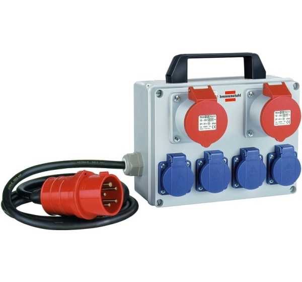 Brennenstuhl BKV 2/4 T IP44 power distribution unit (PDU) 6 AC outlet(s) Black, Blue, Grey, Red