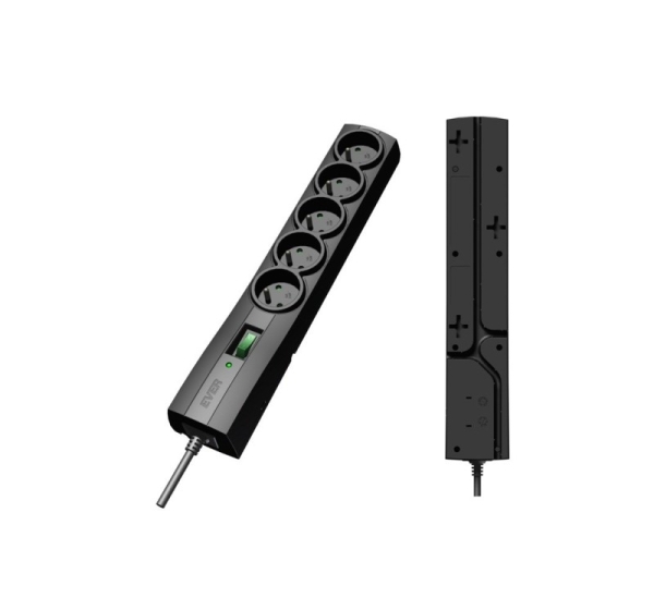 Ever T/LZ09-CLA050/0000 Surge protector Power strip Black 5 sockets