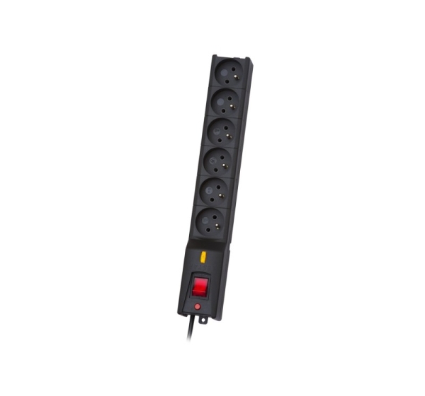 LESTAR LX 610 G-A, surge protector, 1.5m, black 6 AC outlet(s) 230 V