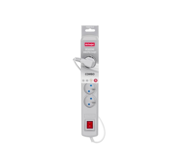 Activejet grey power strip with cord ACJ COMBO 5G/3M/BEZP. AUT/S