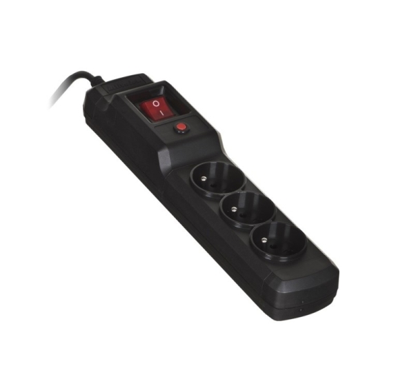 Activejet COMBO 3GN 1,5M black power strip with cord