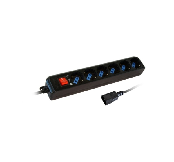 Techly Power Strip 6 Sockets Black with VDE Plug IUPS-PCP-6V