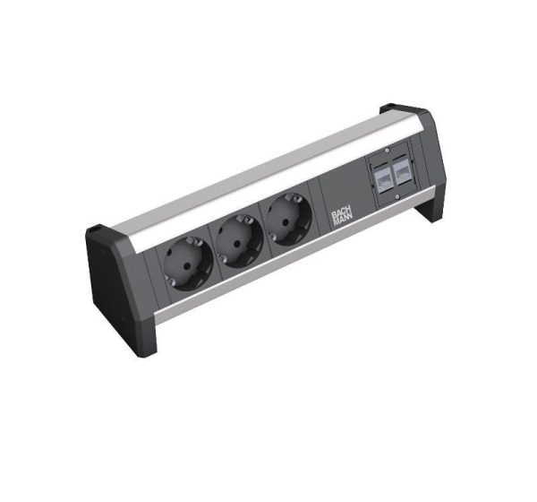Bachmann Desk 1 power extension 3 AC outlet(s) Black