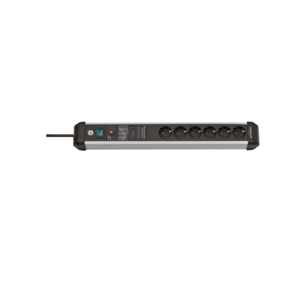 Brennenstuhl 1391010601 power extension 5 m 6 AC outlet(s) Indoor Black, Silver