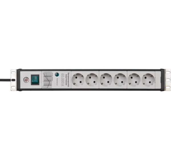 Brennenstuhl 1156057696 power extension 3 m 6 AC outlet(s) Indoor Black, Light grey
