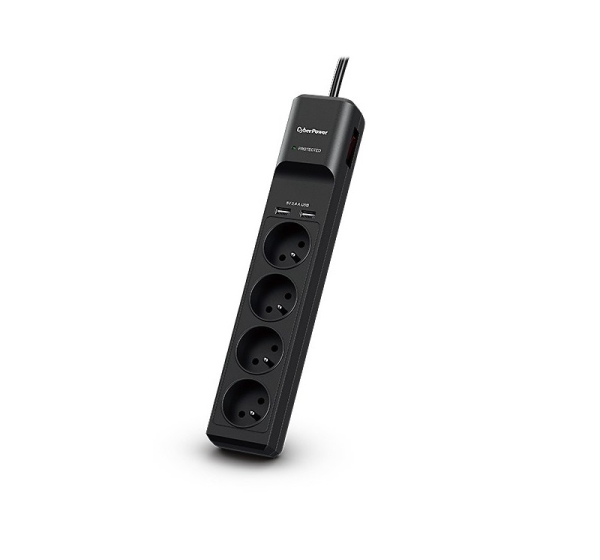 CyberPower Tracer III P0420SUD0-FR surge protector Black 4 AC outlet(s) 200 - 250 V 1.8 m
