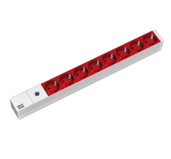 Bachmann - Regleta de 8 tomas, 48,3 cm power extension 2 m 8 AC outlet(s) Indoor