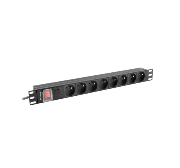 LANBERG POWER STRIP PDU RACK 19" (1U, 16A, 7X Shuko, 2m)